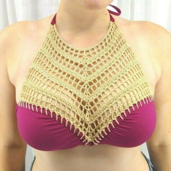 The Bikini Lab Halter Crochet Bikini Swim Top - Picture 4 of 9